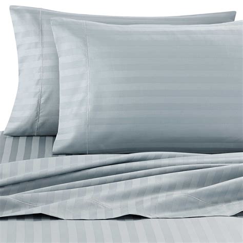 Wamsutta Damask Stripe 500threadcount Pimacott King Sheet Set In Aqua â