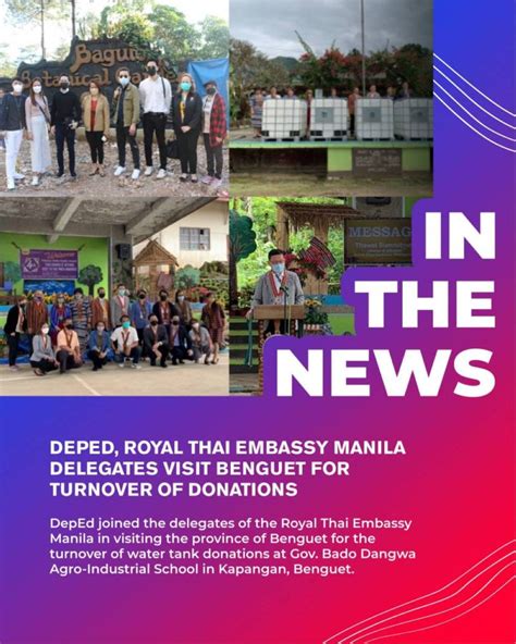 Thai Embassy Deped Turnover Donations In Benguet The Manila Times