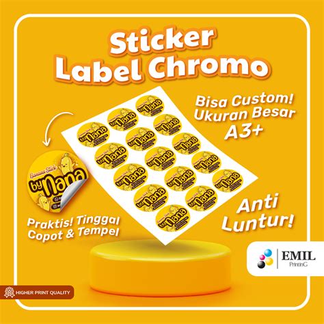 Jual Cetak Sticker Label Chromo Print Cutting Produksi Stiker Bontax