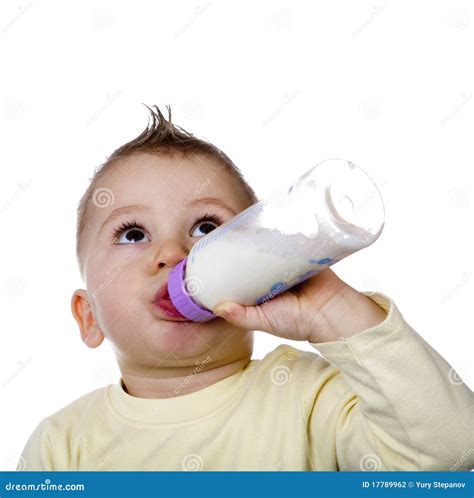 Baby Is Drinking Milk Stock Photo Image Of Background 17789962