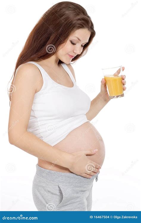 Pregnant Drinks Stock Photo Image Of Anticipation Belly