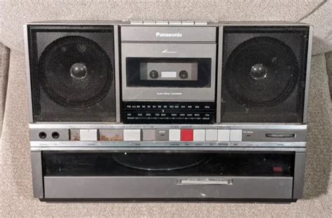 Vintage 1980s Panasonic Sg J500 Record Player Radio Cassette Tape