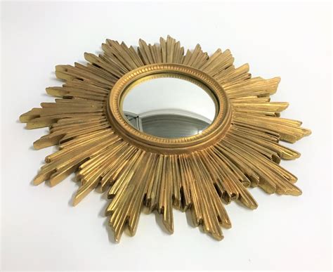 Vintage Golden Sunburst Mirror 1960s 104311