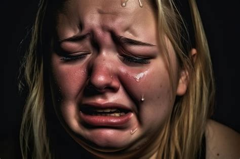 Premium Photo A Girl Crying With Tears On Her Face