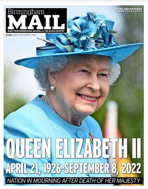 ملکه الیزابت دوم صفحه اول روزنامه یک روز پس از مرگ او سلامتی