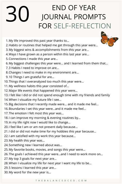 30 End Of Year Journal Prompts For Self Reflection The Balanced Ceo