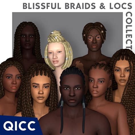 Qicc Blissful Braids And Locs Collection Screenshots The Sims 4