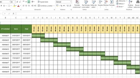 Plantilla Cronograma De Actividades En Excel Verista