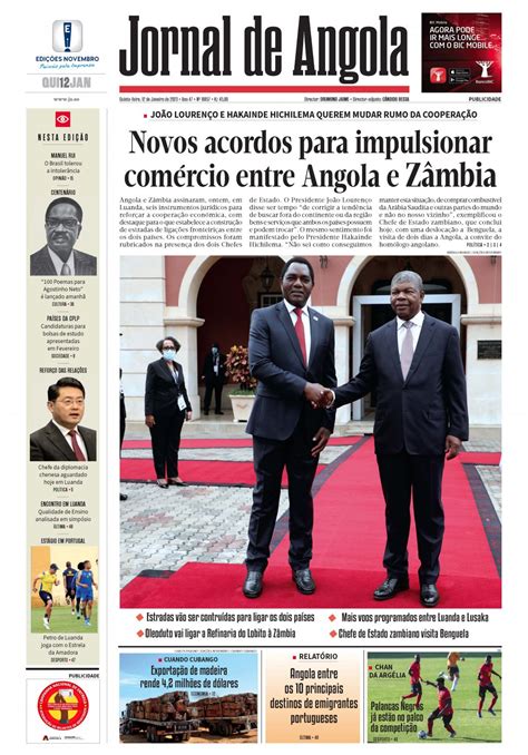 Jornal De Angola Quinta 12 De Janeiro De 2023