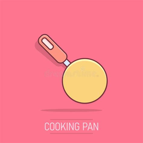 Vector Cartoon Frying Pan Icon In Comic Style Cooking Pan Concept