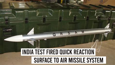 India Test Fired Quick Reaction Surface To Air Missile System Youtube