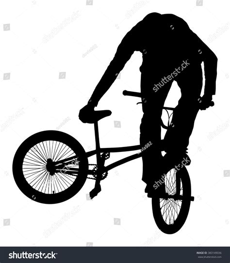 Bicycle Stunts Vector Silhouette Isolated On Stock Vector Royalty Free