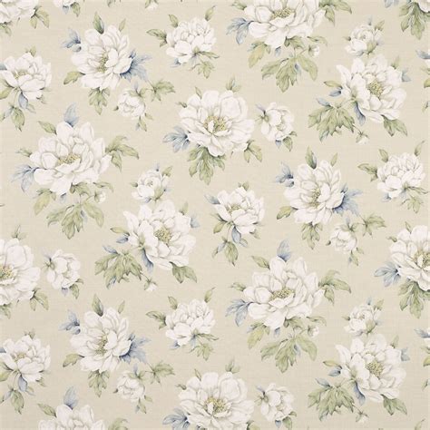 Wisley Floral Print Linencotton Curtain Fabric Natural Curtain