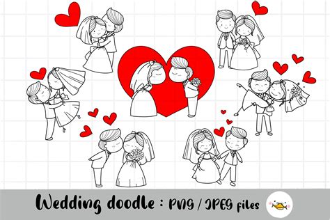 Wedding Stick Figure Clipart Graphic By Auntiesduck · Creative Fabrica