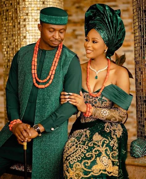 Emerald Green Couple African Traditional Wedding Ph