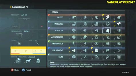 Call Of Duty Ghosts All Perks In Game Complete Showoff Every Perk
