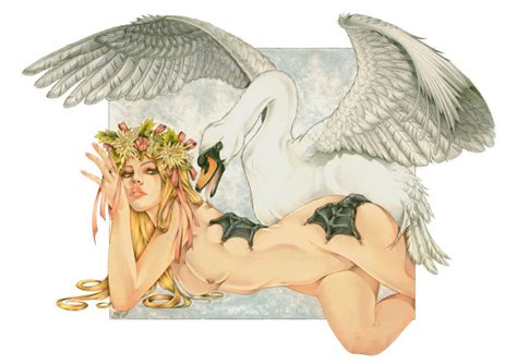 Rule 34 Avian Bird Blonde Hair Breasts Flower Crown Greek Mythology Leda Leda And The Swan