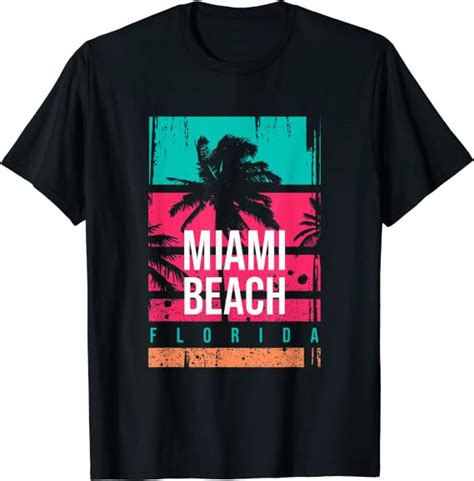 Miami Beach Tee Shirts Miami Short Sleeve Graphic Design T Shirt