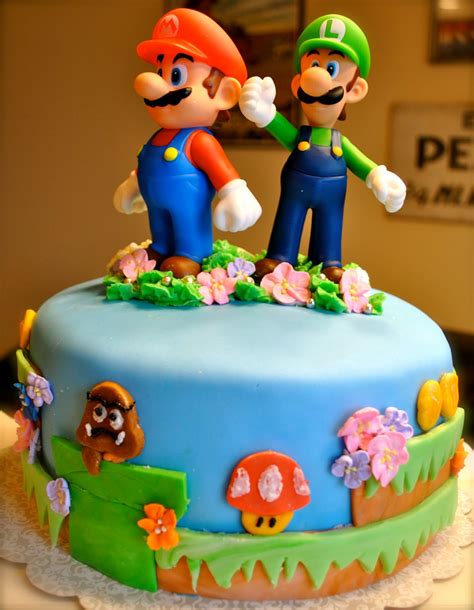 This is a personalized super mario bros cake topper centerpiece everything is hand made and painted this. Sweet Gabby: Super Mario Bros. Cake