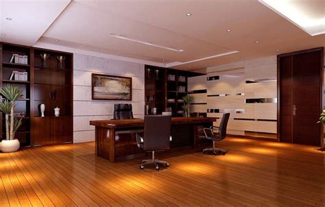 Modern Ceo Office Interior Design Slightly Reflective Floor Brightens