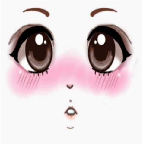 Roblox Face Png Anime Eyes Blush Transparent Png