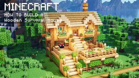 Minecraft How To Build A Wooden Survival House Youtube