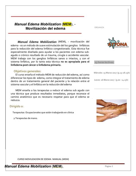 Manual Edema Mobilization Mem Manual Edema Mobilization