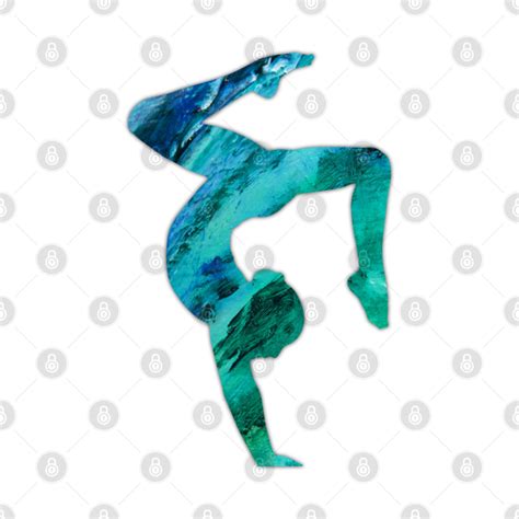 Gymnast Stag Handstand Blue Gymnastics Crewneck Sweatshirt Teepublic