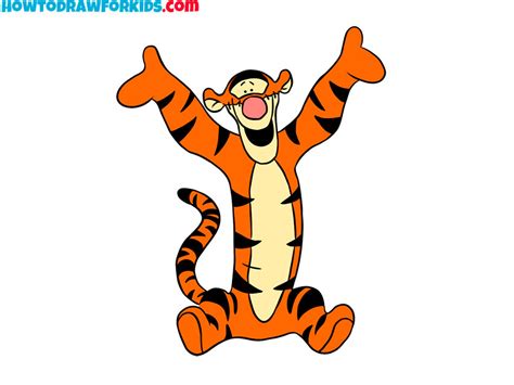 How To Draw Tigger Easy Drawing Tutorial For Kids