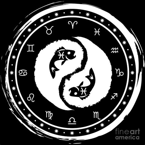 Pisces Yin Yang Fish Twelfth Zodiac Sign Digital Art By Studio Metzger