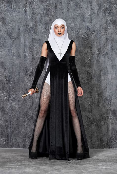 Sexy Nonnen Kleid Nonne Kost M F R Frau Halloween Kost M Frau Samt Halloween Kleid Nonne