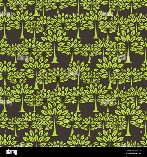 Seamless Pattern With Trees Stock Vector Image And Art Alamy