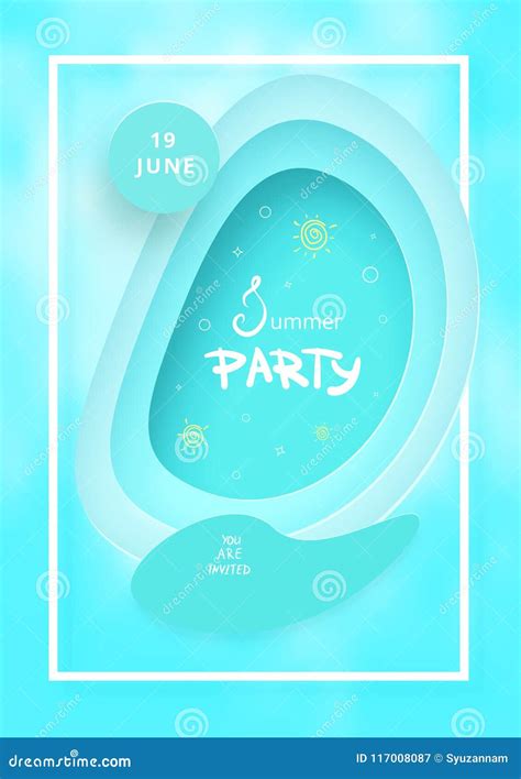 Summer Party Flyer Vector Illustration Stock Vector Illustration Of