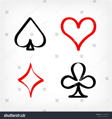 Drawn Playing Card Shapes Symbols On Stock Vector Royalty Free