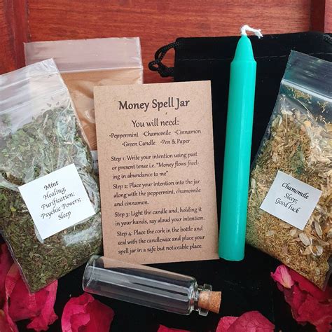 Money Spell Jar Kit Make Your Own Simple Spell Jar Witch Etsy