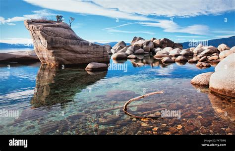 Bonsai Rock In Lake Tahoe Stock Photo Alamy
