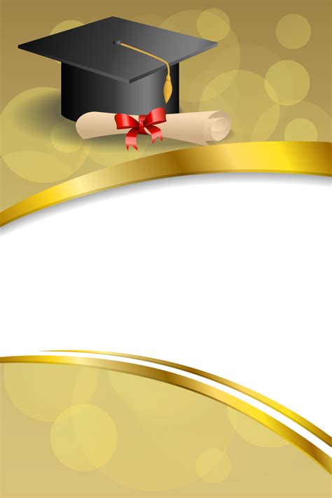 Education Diploma With Graduation Cap And Abstract Background Vector 07