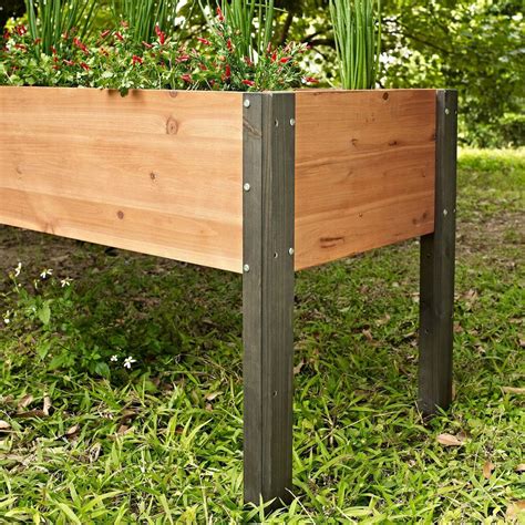 Redwood post to trace out the cuts on your planter bottoms. Elevated Outdoor Raised Garden Bed Planter Box - 70 x 24 x ...