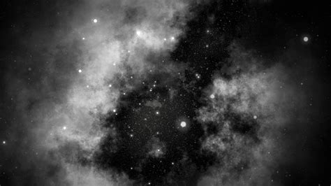 Slow Motion Serene Deep Space Galaxy And Stars Background Black And
