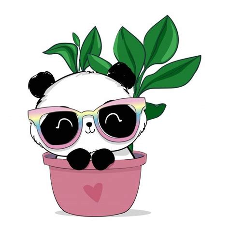 Fofo Urso Panda Com Ilustração De óculos Cute Panda Drawing Cute