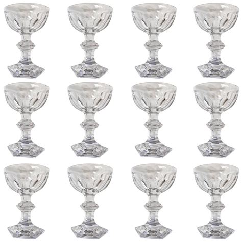 French Baccarat Crystal Harcourt Pattern Vintage Wine Glasses Set Of 12 From Vintage Wine