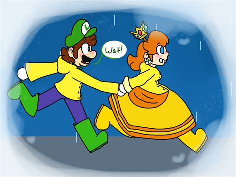Running In The Rain Luigi X Daisy By Ximbearx Running In The Rain Luigi And Daisy Super