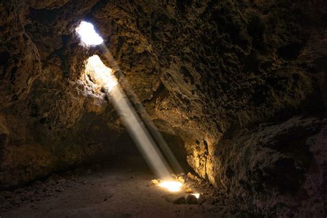Beam Of Light In A Cave Church Stock Photos