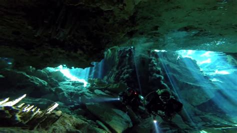 Scuba Diving In A Cenote Near Cancun Youtube