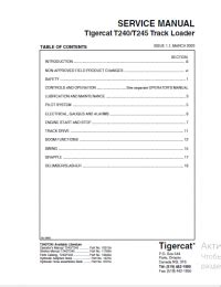 Tigercat T240 T245 Track Loader Operators Service Manual
