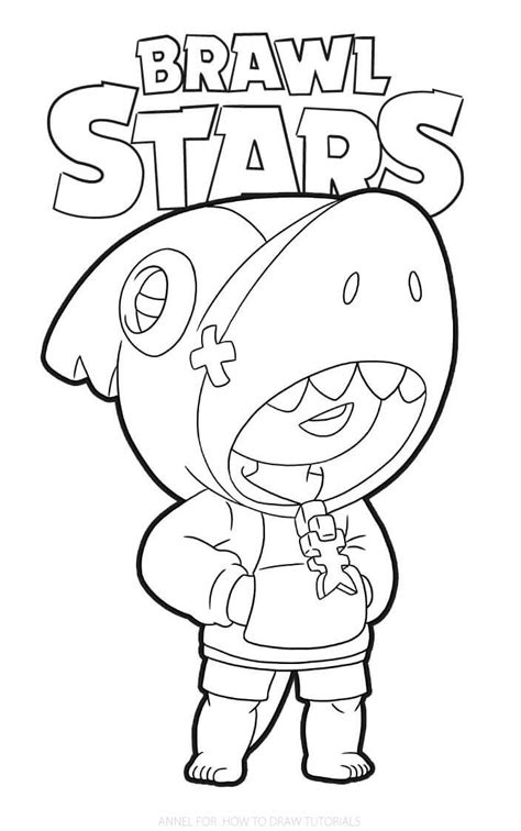 Top Photos Brawl Stars Coloring Pages Leon Shark Coloring Pages My Xxx Hot Girl