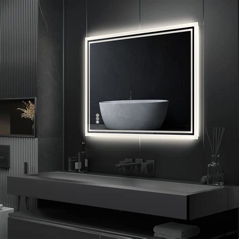 Luvodi Illuminated Led Bathroom Mirror 600 X 800mm Dimmable Wall Vanity Mirror With Demister