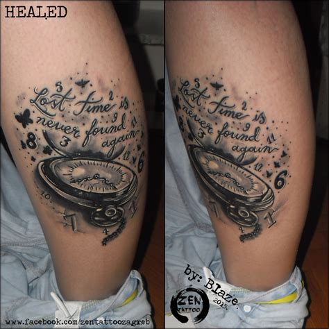 Lost Time Clock Healed Tattoo By Blazeovsky On Deviantart