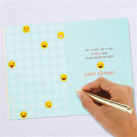 Hashtag And Smiley Face Emoji Birthday Card For Grandson Greeting Cards