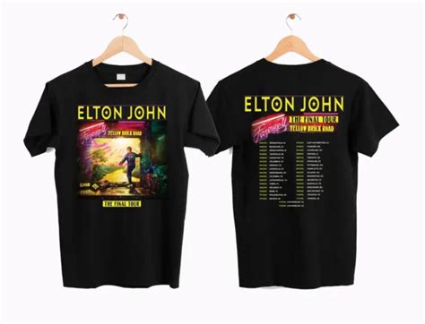 Elton John Farewell Tour Yellow Brick Road The Final Tour 2022 T Shirt 24 69 Picclick